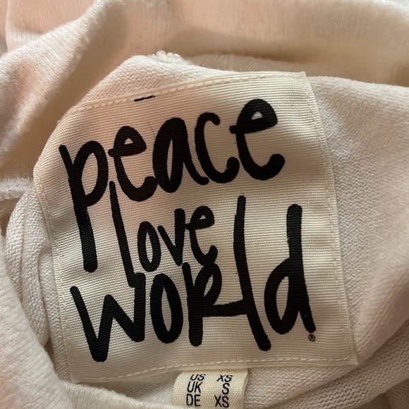 PEACE LOVE WORLD Comfy Mock Neck Pullover with “I AM LOVE” Graphic on the Back - Picture 5 of 6